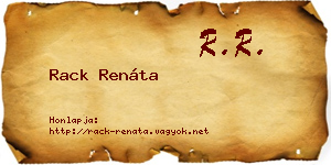 Rack Renáta névjegykártya